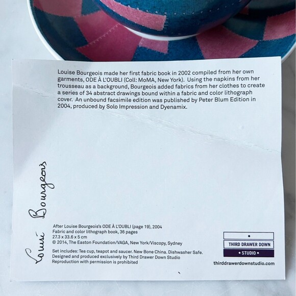 Louise Bourgeios Tea For One Set Bone China Teapot Cup Saucer Third Drawer Down - Picture 12 of 14